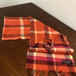 Cashmere Plaid Unisex Scarf Made in Scotland Pre-Owned.